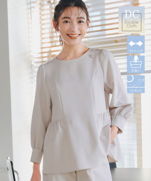 【ダブルクロス】パフスリーブペプラムチュニック