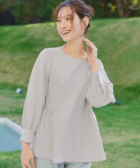 【ダブルクロス】パフスリーブペプラムチュニック