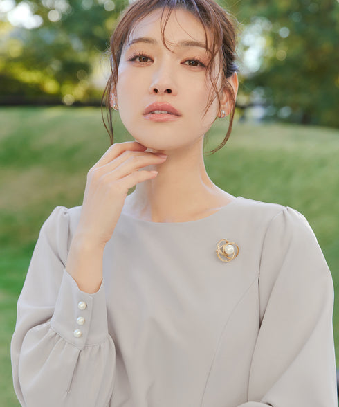 【ダブルクロス】パフスリーブペプラムチュニック