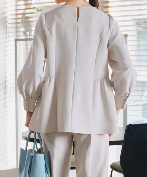 【ダブルクロス】パフスリーブペプラムチュニック