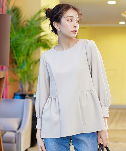 【ダブルクロス】パフスリーブペプラムチュニック