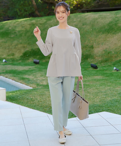 【ダブルクロス】パフスリーブペプラムチュニック