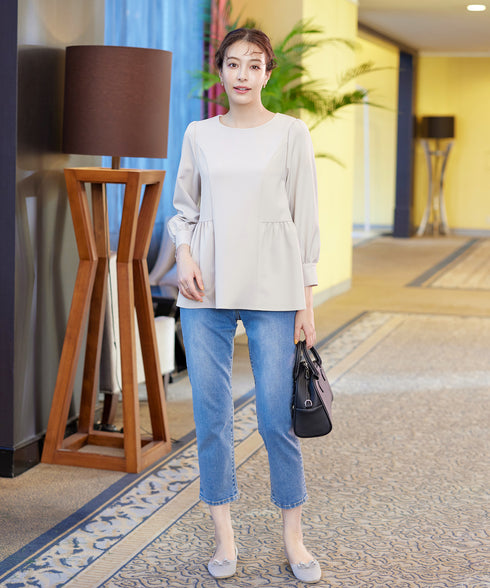 【ダブルクロス】パフスリーブペプラムチュニック