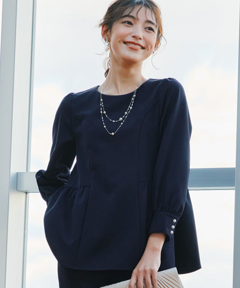 【ダブルクロス】パフスリーブペプラムチュニック