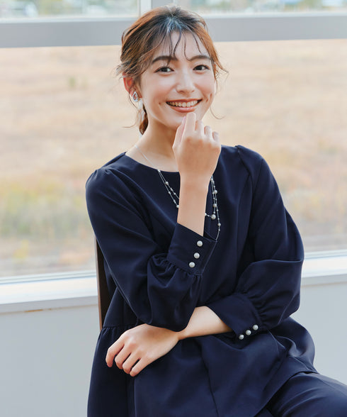 【ダブルクロス】パフスリーブペプラムチュニック