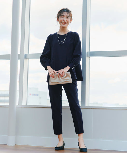 【ダブルクロス】パフスリーブペプラムチュニック