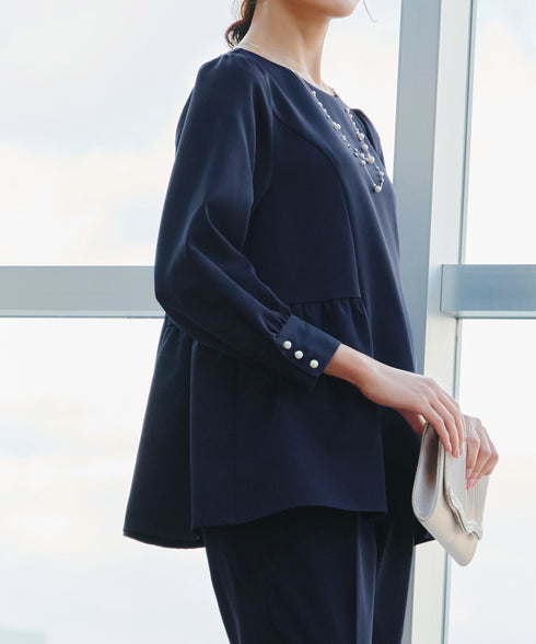 【ダブルクロス】パフスリーブペプラムチュニック