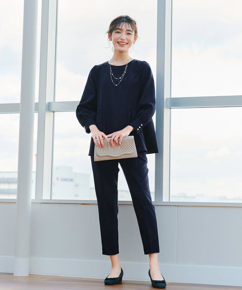 【ダブルクロス】パフスリーブペプラムチュニック