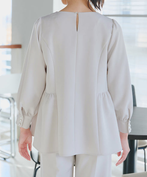 【ダブルクロス】パフスリーブペプラムチュニック