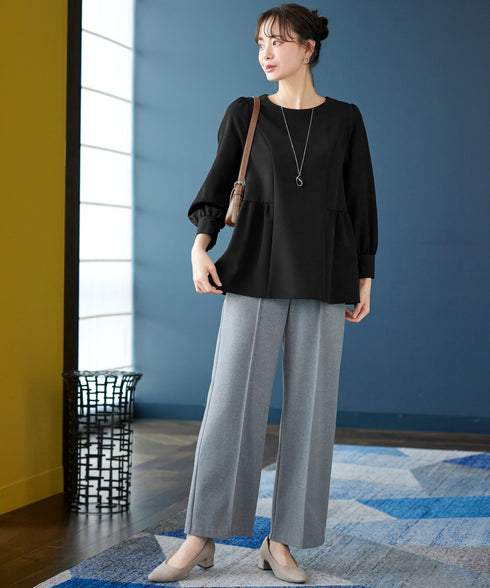 【ダブルクロス】パフスリーブペプラムチュニック