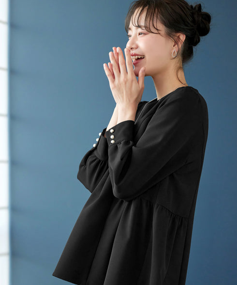 【ダブルクロス】パフスリーブペプラムチュニック