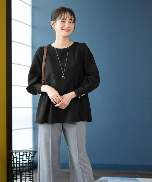 【ダブルクロス】パフスリーブペプラムチュニック