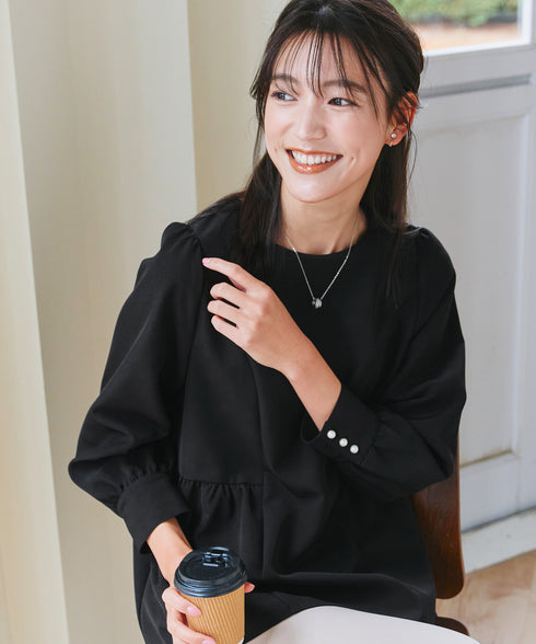 【ダブルクロス】パフスリーブペプラムチュニック