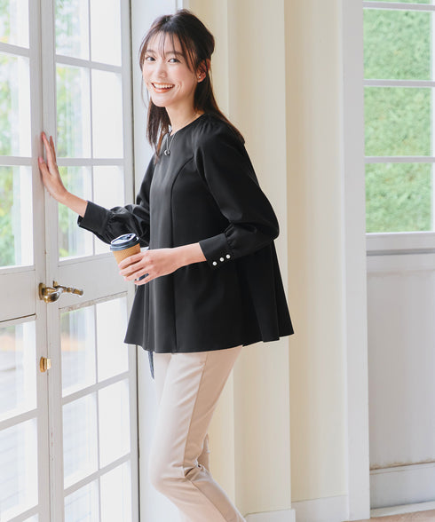 【ダブルクロス】パフスリーブペプラムチュニック