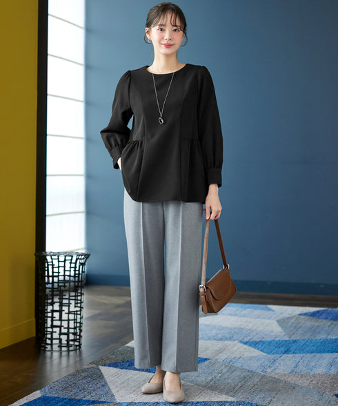 【ダブルクロス】パフスリーブペプラムチュニック