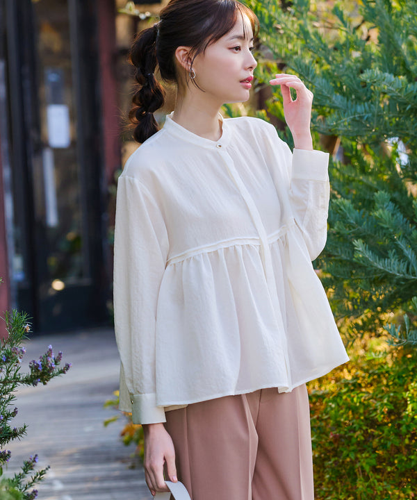 ピンタックギャザーブラウス