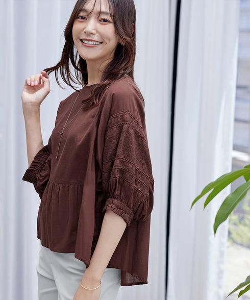 コットンエンブロイダリーブラウス