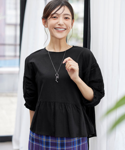 コットンエンブロイダリーブラウス