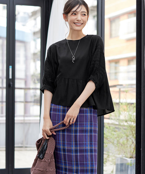 コットンエンブロイダリーブラウス