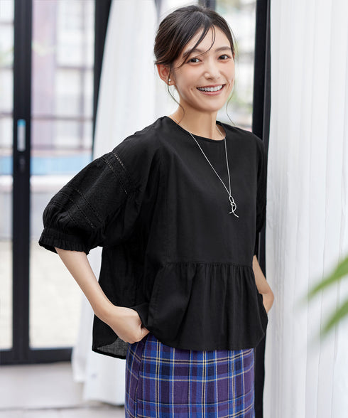 コットンエンブロイダリーブラウス