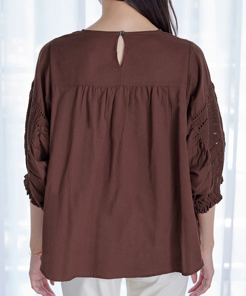 コットンエンブロイダリーブラウス