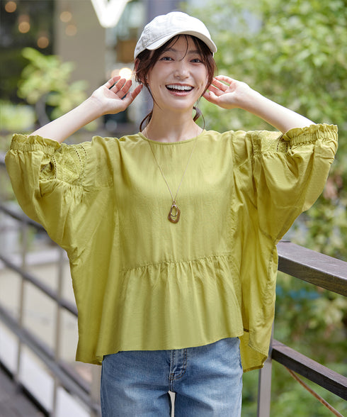 コットンエンブロイダリーブラウス