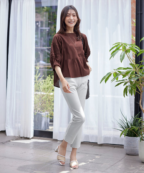 コットンエンブロイダリーブラウス