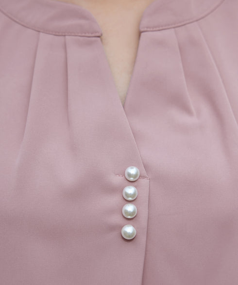 【クリアランスセール】スキッパー衿ボタンブラウス