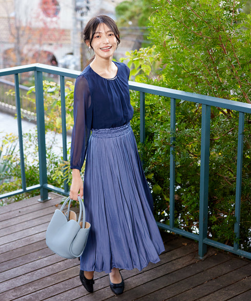 【安田美沙子さん着用】ヴィンテージサテンプリーツスカート