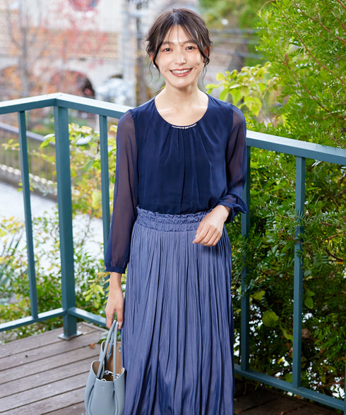 【安田美沙子さん着用】ヴィンテージサテンプリーツスカート