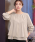 【新色追加】 つまみタック袖レイヤードブラウス