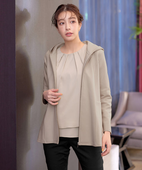 【新色追加】 つまみタック袖レイヤードブラウス