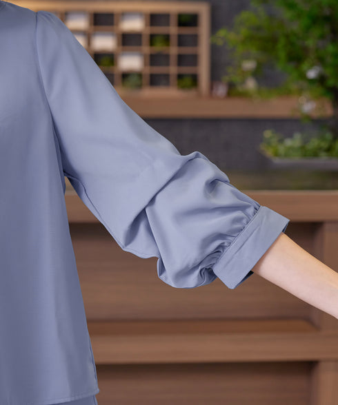 【新色追加】 つまみタック袖レイヤードブラウス