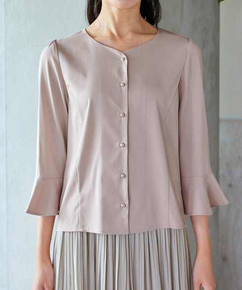 【アウトレット】ハートネックフレア袖ブラウス