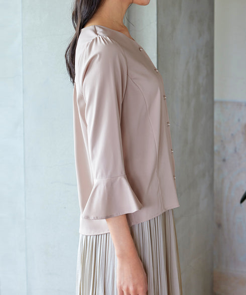 【アウトレット】ハートネックフレア袖ブラウス