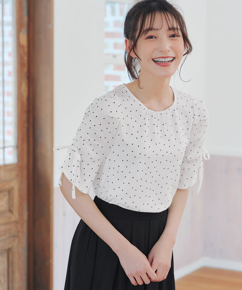 ボリュームスリーブリボンブラウス