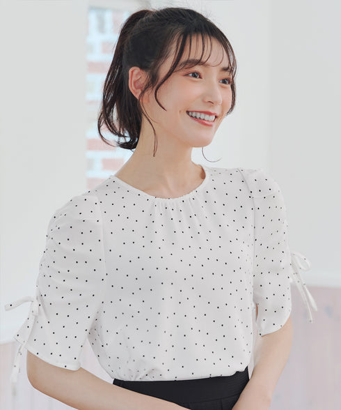 ボリュームスリーブリボンブラウス