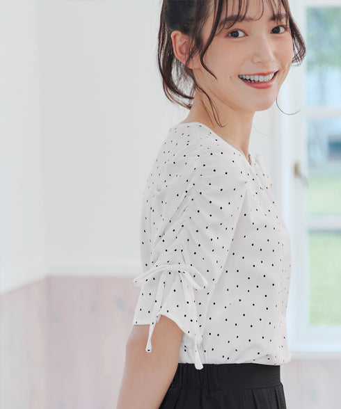ボリュームスリーブリボンブラウス