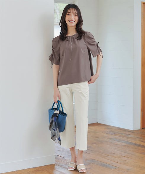 ボリュームスリーブリボンブラウス