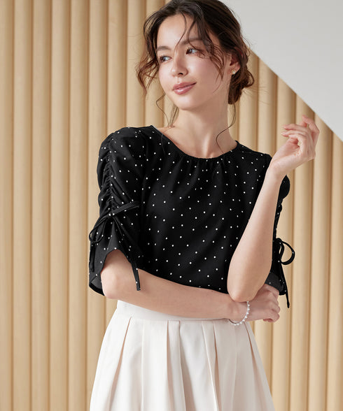 ボリュームスリーブリボンブラウス