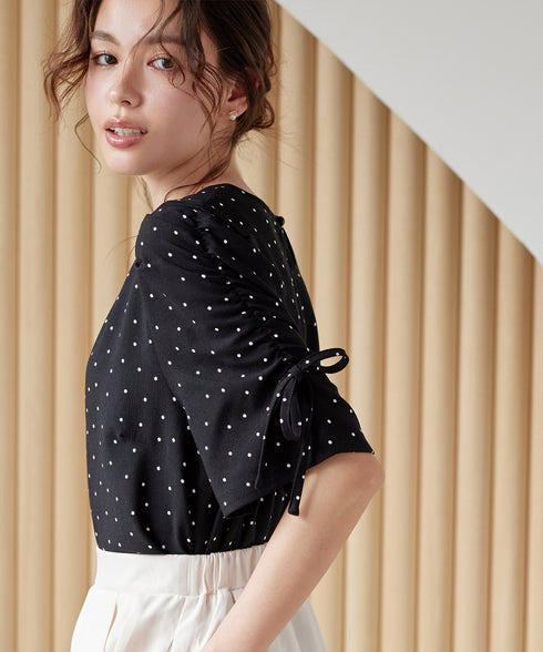 ボリュームスリーブリボンブラウス