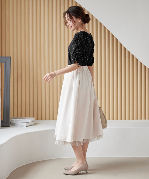 ボリュームスリーブリボンブラウス