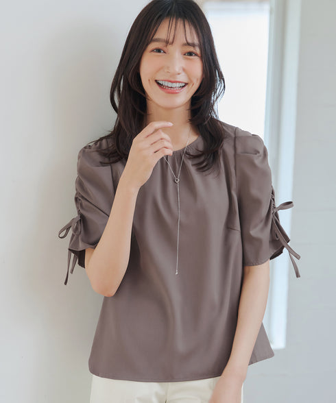 ボリュームスリーブリボンブラウス