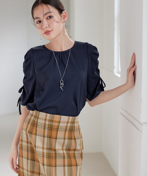 ボリュームスリーブリボンブラウス