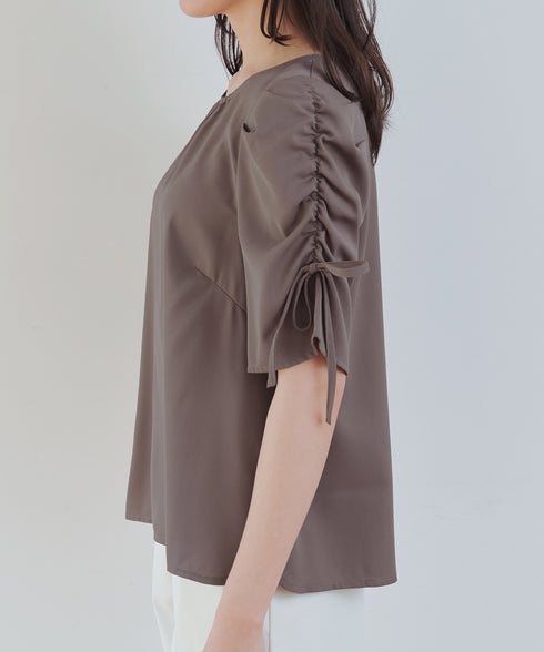 ボリュームスリーブリボンブラウス