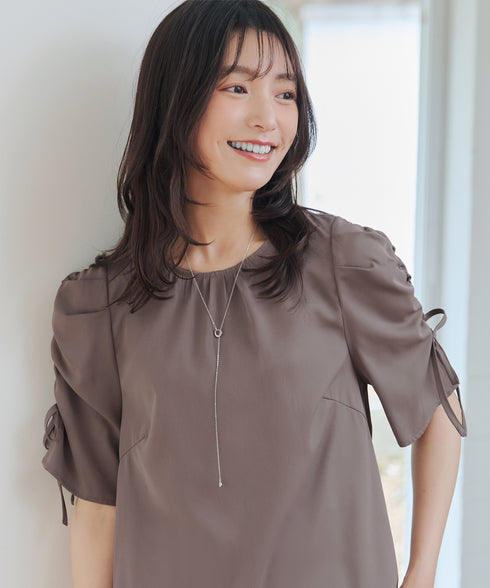 ボリュームスリーブリボンブラウス