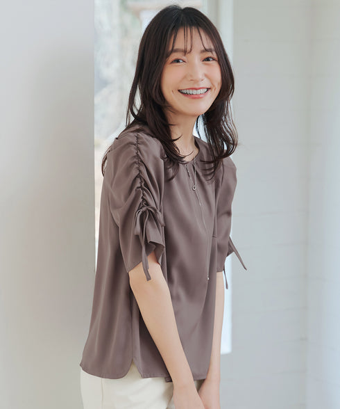 ボリュームスリーブリボンブラウス