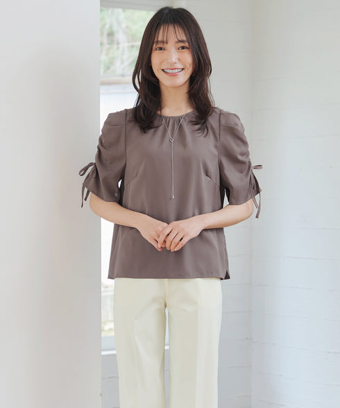 ボリュームスリーブリボンブラウス