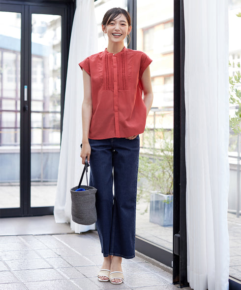 【安田美沙子さん着用】ストレッチワイドデニム