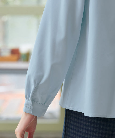 異素材スリーブ2WAYブラウス
